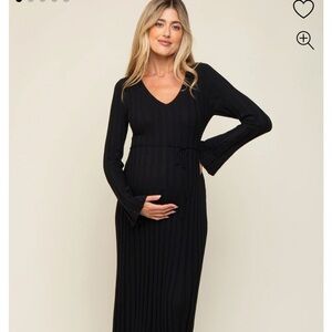 Sweater Knit Black Maternity Dress